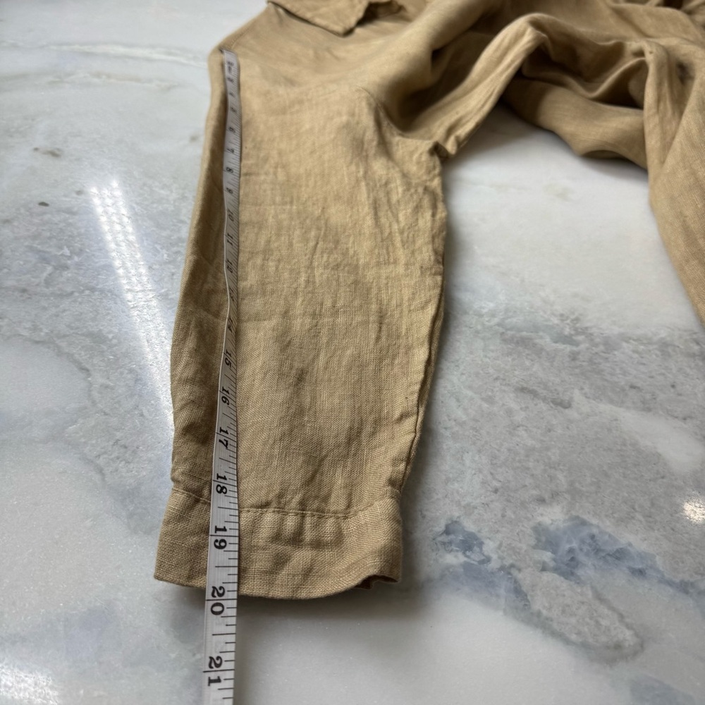 Scandal 100% Linen button down midi dress with split seams M/L Made in Italy - Picture 12 of 12